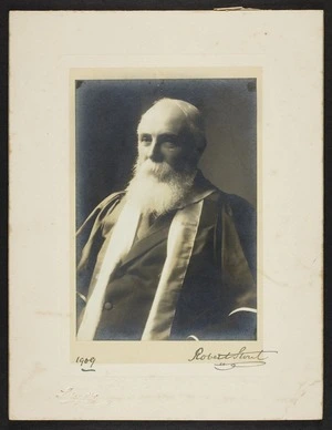 Portrait of Sir Robert Stout in academic costume