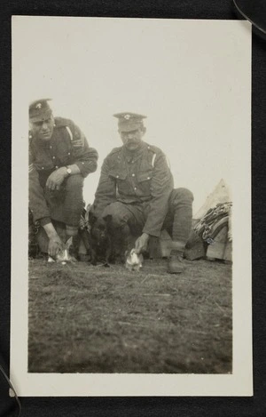 Sergeant Taylor and Captain Shaw of the 4th Battalion Grenadier Guards, during World War One