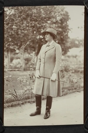 Agnes Isobel Stout in riding clothes