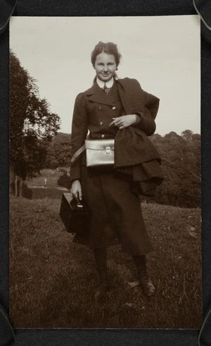 Agnes Isobel Stout in wool coat
