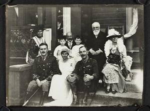 Family portrait after the wedding of Agnes Isobel Pearce to Thomas Duncan McGregor Stout