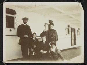 Family group on board a ship, probably the Pearce family