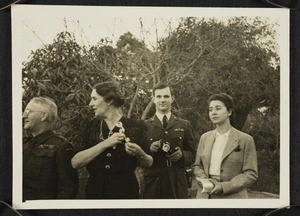 Robert Edward Stout in Royal Air Force uniform with others in Cairo garden