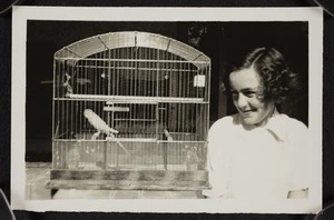 Vida Mary Stout with bird