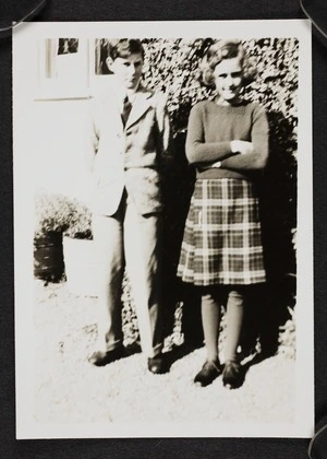 Vida Mary Stout and John David Stout in garden