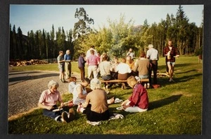 Dr Vida Mary Stout and group picnicking