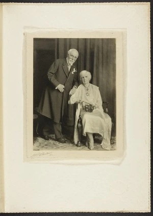 Golden wedding anniversary portrait of Sir Robert and Lady Anna Paterson Stout