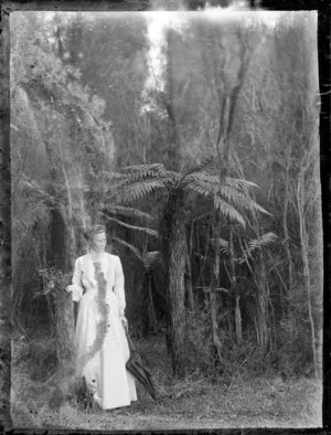 Woman standing in bush