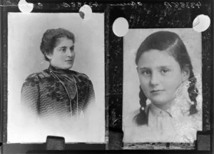 Unidentified woman circa 1888, unidentified girl circa 1920