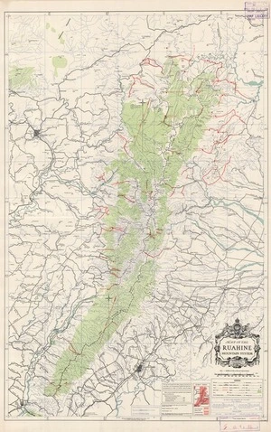 Map of the Ruahine mountain system / drawn & published by the Lands & Survey Dept., N.Z.