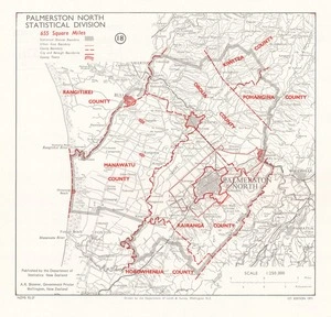 Palmerston North statistical division / drawn by the Department of Lands & Survey, Wellington N.Z.