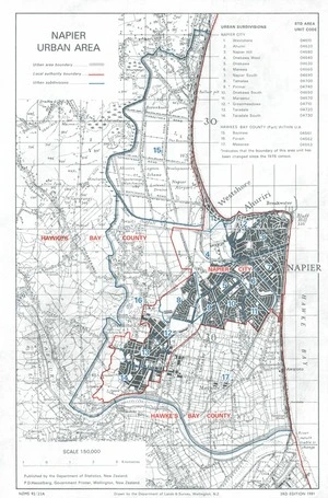 Napier urban area / drawn by the Department of Lands & Survey, Wellington, N.Z.