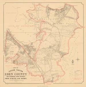 Map of Eastern Portion of Eden County and Ellerslie Town District North Auckland Land District.