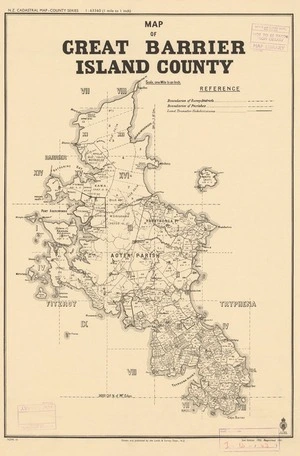 Map of Great Barrier Island County / drawn and published by the Lands & Survey Dept., N.Z.