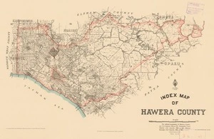 Index map of Hawera County.