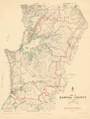 Map of Kawhia County.