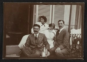 Dr Robert Stout and Thomas Duncan Macgregor Stout with two unidentified women