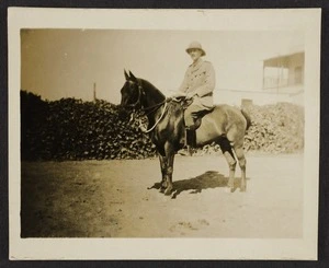 Thomas Duncan McGregor Stout in military uniform on a horse