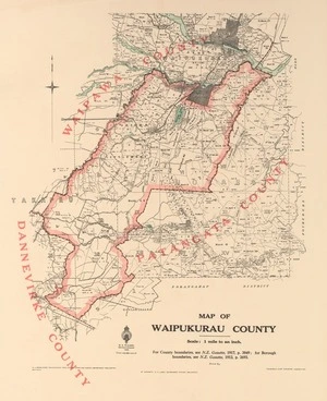 Map of Waipukurau County.