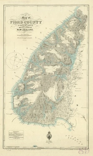 Map of Fiord County & parts of Lake & Wallace Counties New Zealand / compiled & drawn by W. Deverell, February 1904.