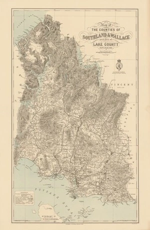 Map of the counties of Southland & Wallace and part of Lake County, New Zealand / compiled and drawn by W. Deverell ; John Hay, chief surveyor.