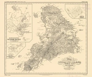 Map of Stewart Island, New Zealand.