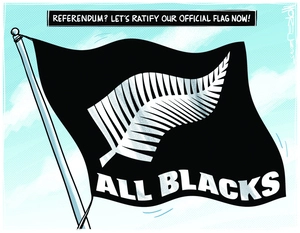 "Referendum? Let's ratify our official flag now!"