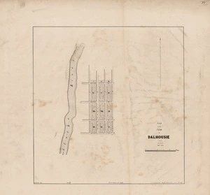 Plan of the town of Dalhousie [electronic resource] / J. Moran, surveyor, May 1863 ; J. Douglas delt.