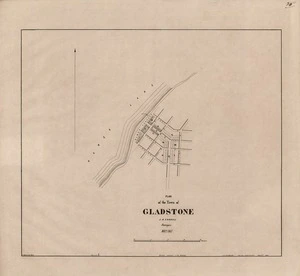 Plan of the town of Gladstone [electronic resource] J.A. Connell, surveyor, May 1863 ; J. Douglas, delt.
