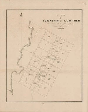 Plan of  township of Lowther, Province of Southland N.Z./ Theophilus Heale, Chief Surveyor.