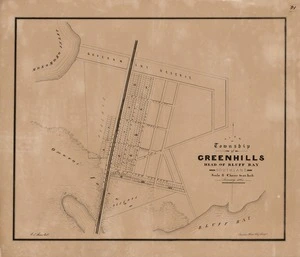Plan of  township of Greenhills, head of Bluff Bay, Southland [electronic resource] G.T. Stevens, delt.