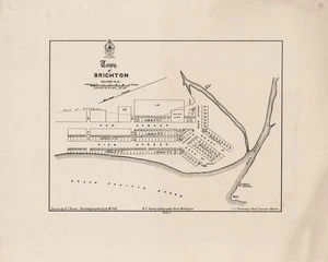 Town of Brighton, Nelson, N.Z. / surveyed by W.C. Bull, 1867; drawn by D.J. Brown, photolithographed by A. McColl ;.J.S. Browning Chief Surveyor Nelson.