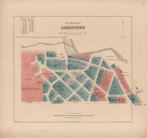 Plan of the Town of Arrowtown / Richard Millett, assistant surveyor, June 1867 ; W. Spreat, Lith ; J.T. Thomson, Chief Surveyor.