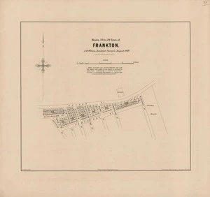 Blocks 23 to 29 town of Frankton [electronic resource] A.D. Wilson, assistant surveyor, August 1869 ; W. Spreat, lith.