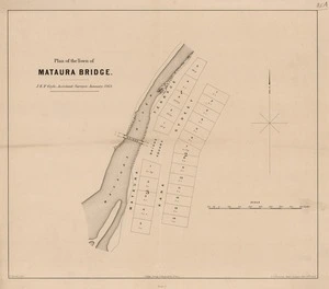 Plan of the town of Mataura Bridge / J.E.F. Coyle, Assistant Surveyor.