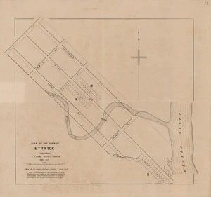 Plan of the town of Ettrick (Bengerburn) [electronic resource] / C.W. Adams district surveyor ; J. Douglas, delt. ; J.T. Thomson, chief surveyor.