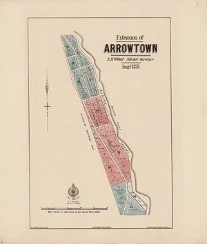 Extension of Arrowtown / E.H. Wilmot sub-asst. surveyor, Augt. 1878.