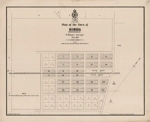 Plan of the town of Hinds / W. Harper, surveyor, Jan. 1879.