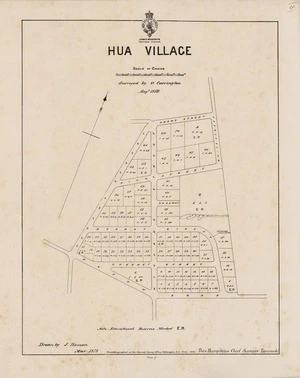 Hua Village / surveyed by O. Carrington Augt. 1856 ; drawn by J. Homan Mar. 1878.