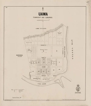 Uawa township and suburbs / surveyed by F. Simpson ; W.E. Ballantyne drftm.