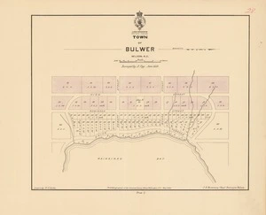Town of Bulwer, Nelson, N.Z. / surveyed by A. Ogg, June 1859.