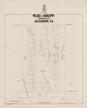 Village of Harapipi : Pirongia Parish, Alexandra S.D. / surveyed by I. Stephens 1865 ; W.E. Ballantyne Drftm. Jany 1881.