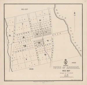 Town of Arundel : res. 1627 / surveyed by C.E.O. Smith Jan. 1881 ; drawn by R. Schmidt.
