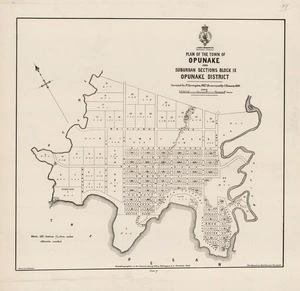 Plan of the town of Opunake and suburban sections block IX Opunake district / surveyed by N. Carrington, 1867 ; resurveyed by C. Finnerty, 1880 ; drawn by J Homan