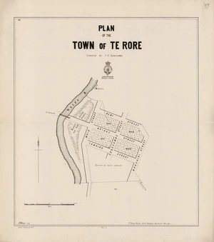 Plan of the town of Te Rore / surveyed by F.H. Edgecumbe ; A. Wood delt.