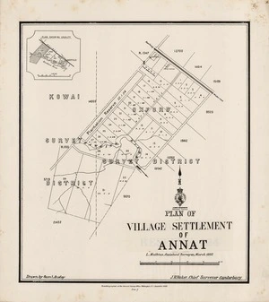 Plan of village settlement of Annat / L. Mathias assistant surveyor, March 1882 ; drawn by Saml. Anstey.