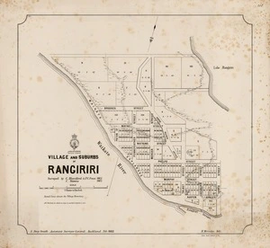 Village and suburbs of Rangiriri / surveyed by G. Blandford & P.C. Frasi 1865, C. Stevens 1882 ; H. Mocatta, delt.