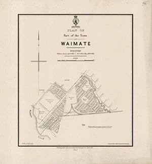 Plan of part of the town of Waimate / surveyors William Darby, H.C. White, May 1881 and 1883.