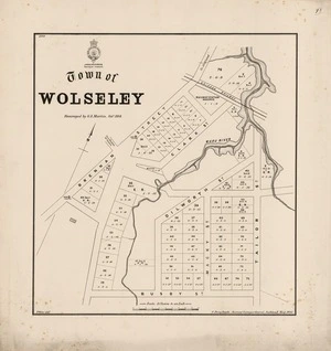 Town of Wolseley / resurveyed by G.A. Martin, Octr 1884; F. Weber delt.