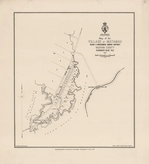 Map of the village of Matamau : block X Norsewood Survey District, Waipawa County, Hawkes Bay N.Z. / surveyed by Walter Hallett ; drawn by G. Duncan.